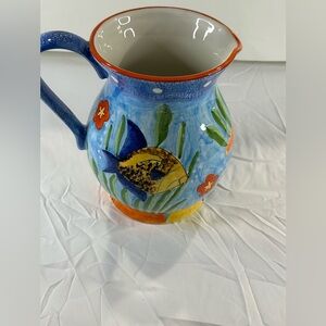 Deep Sea by Jay Imports FISH Ceramic Serving Pitcher One Piece